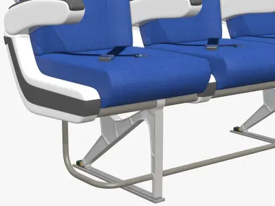 Airplane Chair V5 Low-poly 3D model