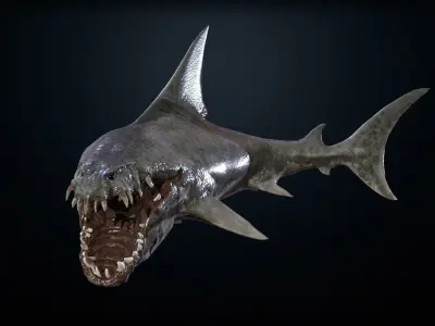 AlienShark2 Low-poly 3D model
