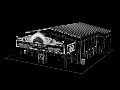 Movie Theater Cinema Exterior 3D model