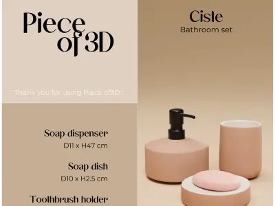 CISTE - Bathroom set - ALINEA - 3 pieces Free 3D model
