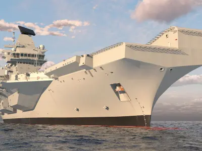 HMS Prince of Wales with Military Aircraft 3D model purchase