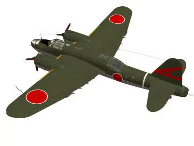 Ki49 Type 100 heavy bomber Donryu 3D model