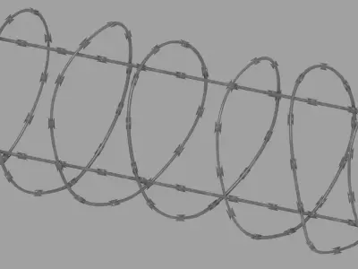 Barbed Wire Fence 3D model