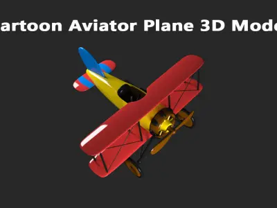 Cartoon Aviator Plane 3d Model Low-poly 3D model