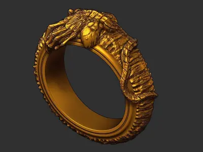Facehugger ring 3D print model