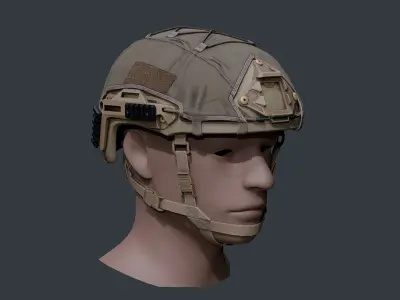 ATE Ballistic helmet Low-poly 3D model