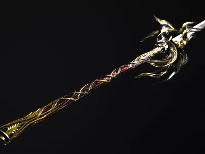 Fantazy Katana Sword Melee Weapon Low-poly 3D model