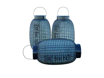 Japanese lantern Low-poly 3D model