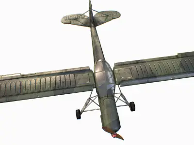 German liaison aircraft Fieseler Fi 156 Storch Low-poly 3D model