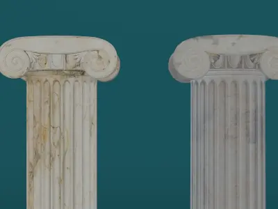 Ionic Greek column Low-poly 3D model