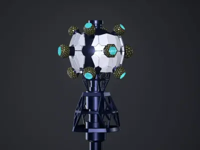 Atomic Star Low-poly 3D model