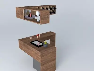 Mobile Bar Corner Free 3D model