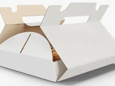 Berry Pie in Cardboard Box with Handles 3D model