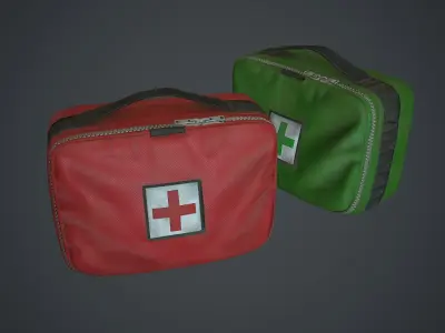 Medkits Bags Fabric Low-poly 3D model