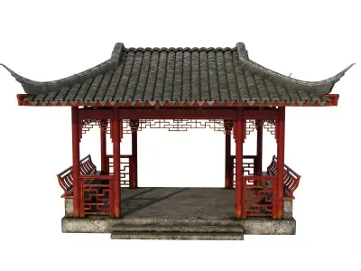 Chinese Rectangle Pavilion 3D model