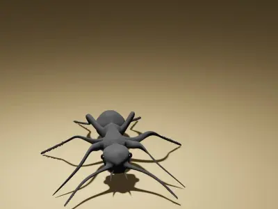 BLACK ANT  Low-poly 3D model
