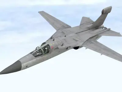 Fighter Jet Flying In Sky Plane V08 Low-poly 3D model