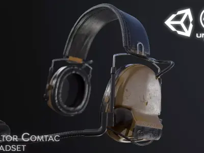 Peltor Comtac III 3 Headset - Game Ready - PBR Low-poly 3D model