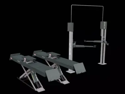 Car Lift Pack - 3D Garage Scissor and 2 Post Lift Free low-poly 3D model