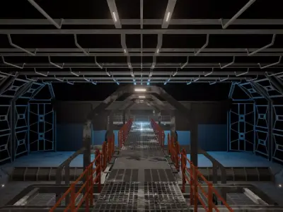 Sci-fi room military base model 3D model