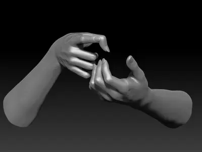 3D Printable Female Hands 20 poses pack 3D model