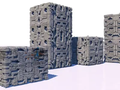 Aztec stones 3D model