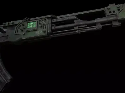 AK47 CyberShot and Shadow Rage SciFi Assaultrifle Low-poly 3D model