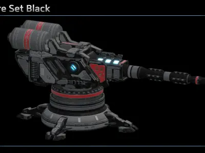 Laser Turret Low-poly 3D model