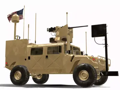 HUMVEE 4X4 XM153 Low-poly 3D model