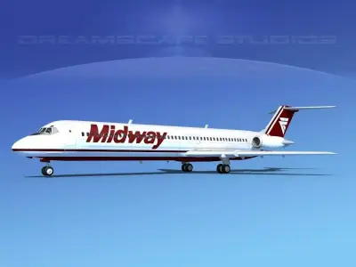 Douglas DC-9-50 Midway 3D model