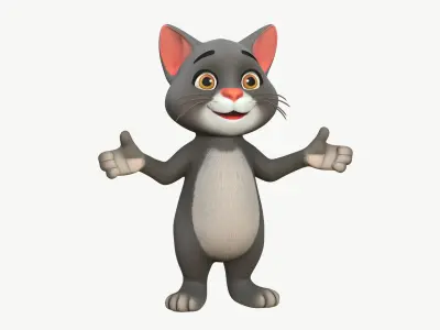 High-Quality Cartoon Cat Pbr 3D model