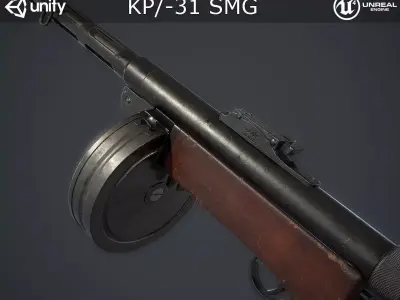 KP31 Submachine Gun Low-poly 3D model