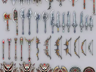 3DRT - Fantasy Arms Set  Low-poly 3D model