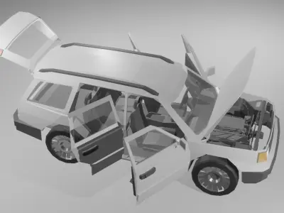 Low Poly Old SUV Free low-poly 3D model