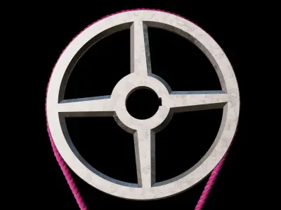 Mechanical Pulley Animated 2 3D model