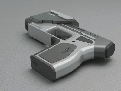 Sci-Fi compact weapon gun Low-poly 3D model