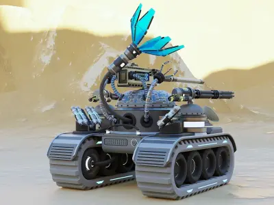 Sci-fi Robot Tank Hard-Surface 3D model