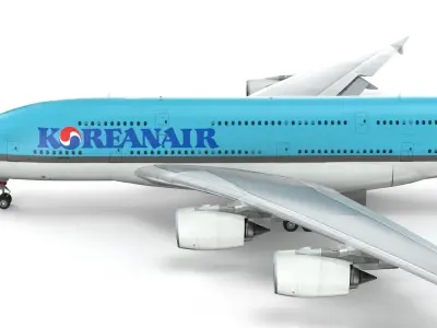 Airbus A380 Korean Air - Element 3D 3D model