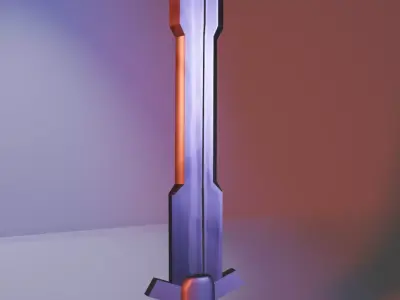 low-poly sword Low-poly 3D model