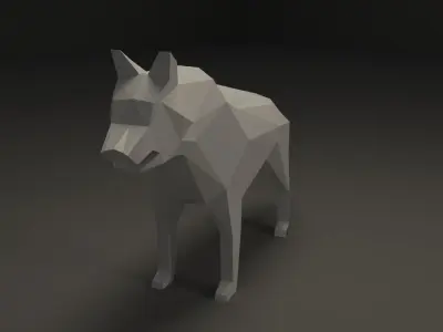 Low Poly Wolf Low-poly 3D model