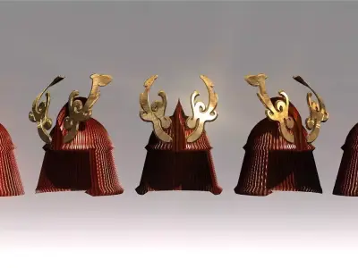 Ornament Helmet Low-poly 3D model