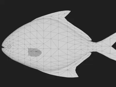 Pomfret Low-poly 3D model