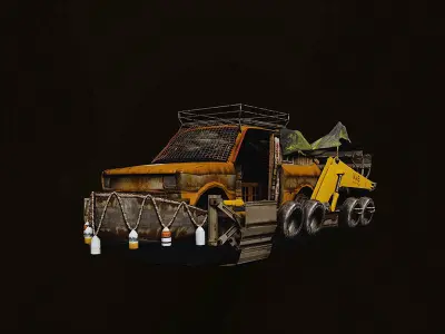 Fisherman Boat For games and movies scifi game-ready Low-poly 3D model