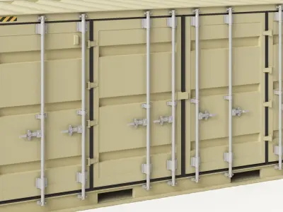 20 ft Military Containers Sand Colour 3D model