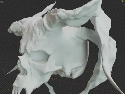 Devil Skull With Horns 3D model