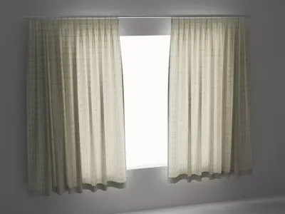Curtains with pattern Free 3D model