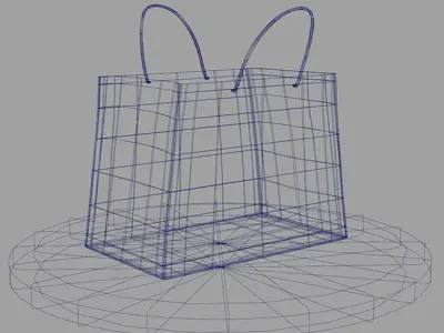 Shopping bag setup and texture Low-poly 3D model