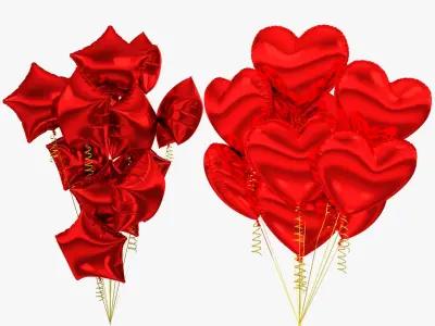 Helium Balloons Bouquets Collection V1 3D model
