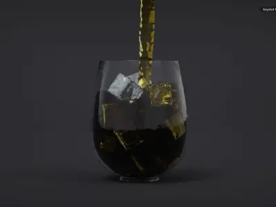 Realistic Juice In Glass 3D model