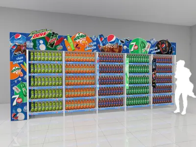 PEPSI STAND JH653 Low-poly 3D model